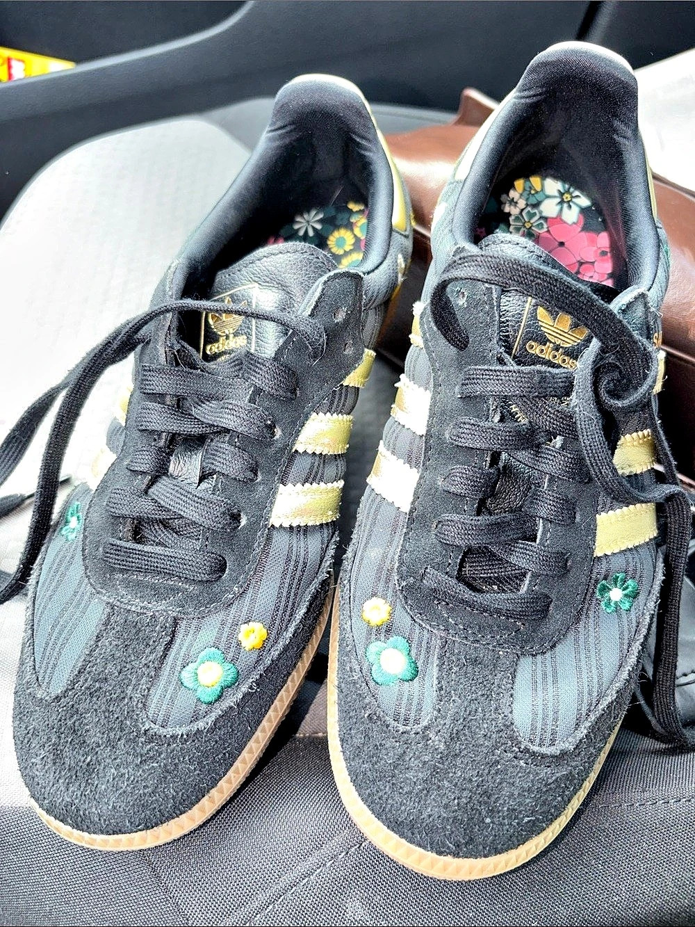 adidas Samba Floral Sneakers Black & Yellow US 7.5 Women's